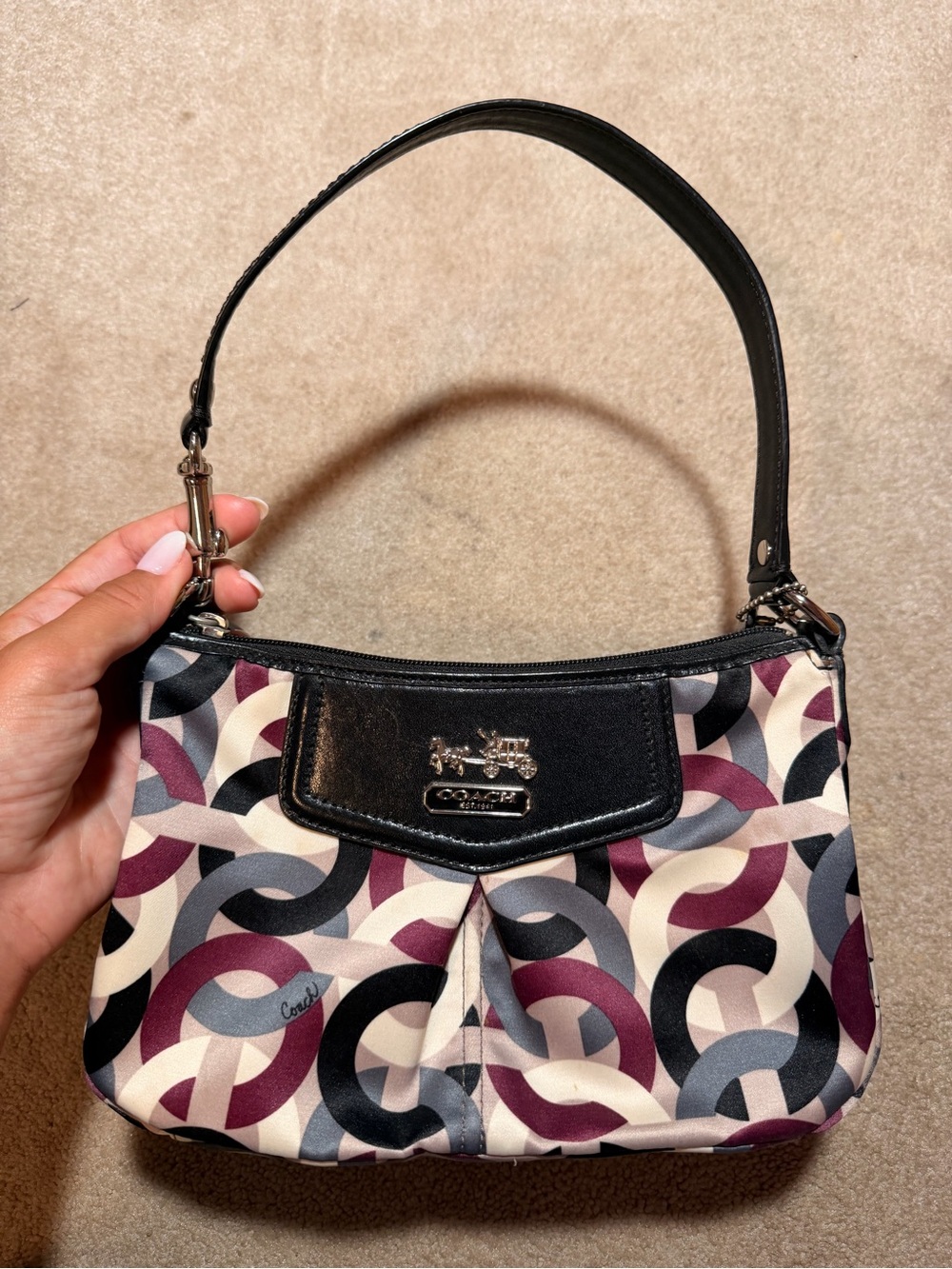 Model Madison Mini Baguette Shoulder Bag